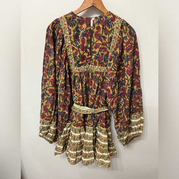 Floral Mini Dress Balloon Sleeve Tunic Size  Small Sunday Ritual - Picture 2 of 11